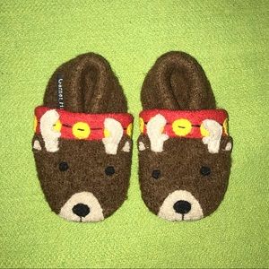 NEW!! Garnet Hill Reindeer Baby Slippers